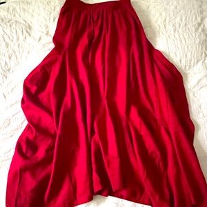 Red Cotton maxi skirt